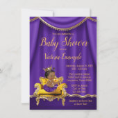 Purple Gold Princess Baby Shower Invitations (Dos)