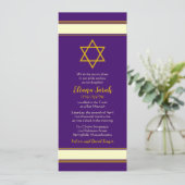 Purple Gold Star de David Bat mitzvah Invitation (Debout devant)