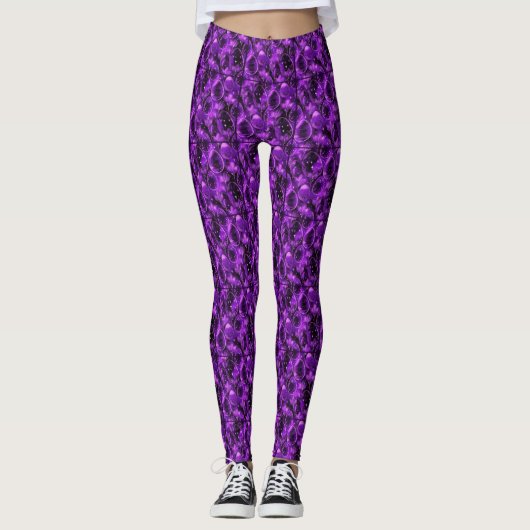 Purple Gothic Easter Pattern Leggings (Voorkant)