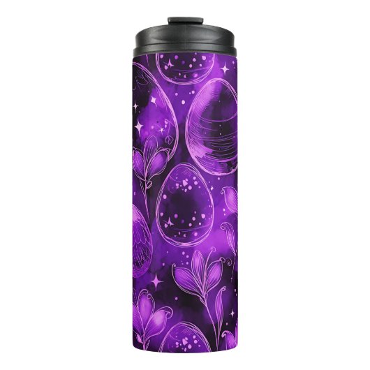 Purple Gothic Easter Pattern Thermosbeker (Voorkant)