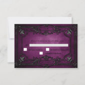 Purple Gothic Halloween Wedding RSVP Card (Devant)