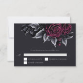Purple Gothic Halloween Wedding RSVP Card (Devant)
