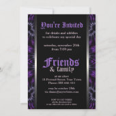 Purple Gothique Lune Thème Fête Invitation (Dos)