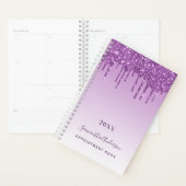 Purple gouttes violet nom monogramme 2025 (Devant avec enveloppe)