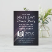 Purple Gradient Anniversaire Dîner Fête Invitation (Debout devant)