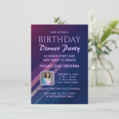Purple Gradient Anniversaire Dîner Fête Invitation (Debout devant)