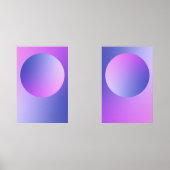 Purple Gradient Circle Vignette Abstract Design Muurkunst Sets (Voorkant)