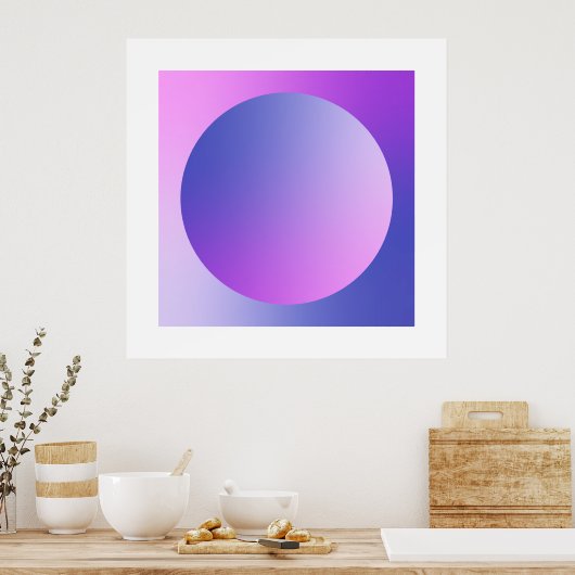 Purple Gradient Circle Vignette Abstract Design Poster (Keuken)