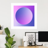 Purple Gradient Circle Vignette Abstract Design Poster (Thuiskantoor)