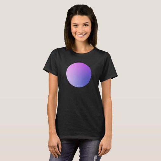 Purple Gradient Circle Vignette Abstract Design T-shirt (Voorkant volledig)