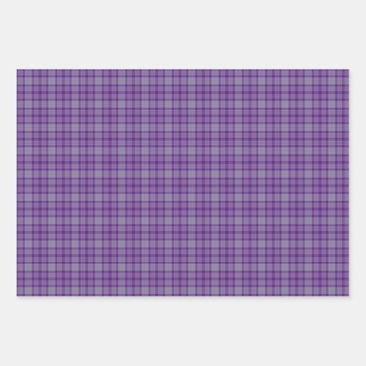 Purple Gray Plaid Tartan Inpakpapier Vel (Voorkant 3)