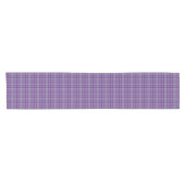 Purple Gray Plaid Tartan Table Runner Korte Tafelloper (Horizontaal)