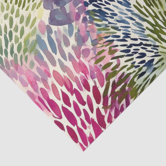 Purple, green abstract watercolor tissuepapier (Detail)