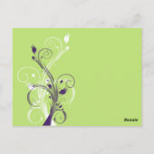 Purple Green Blanc Floral Numéro de table Carte po (Dos)