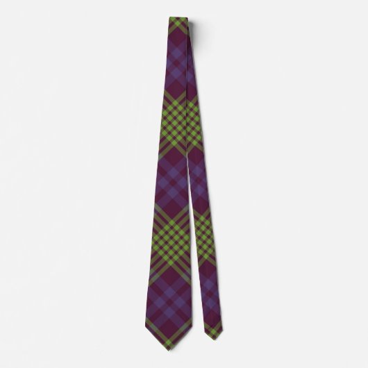 Purple Green Elegant Tartan Plaid Hommes Cravates (Devant)