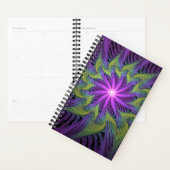 Purple Green Flower Modern Abstract Fractal Art (Devant avec enveloppe)