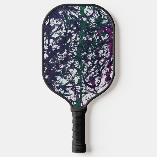 Purple, Green, Pink, Marble Artwork Pickleball Paddle (Voorkant)