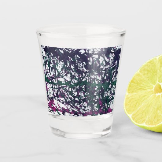 Purple, Green, Pink, Marble Artwork Shot Glas (Voorkant)