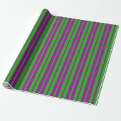 Purple Green Stylish Stripes Pattern Design  Cadeaupapier (Uitgerold)