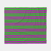 Purple Green Stylish Stripes Pattern Design  Fleece Deken (Voorkant (Horizontaal))