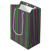 Purple Green Stylish Stripes Pattern Design Medium Cadeauzakje