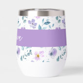 Purple Green Watercolor Wildflower Monogram Name (Arrière)