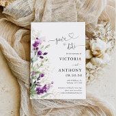 Purple Greenery Lavender Enregistrer Les Cartes De