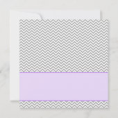 Purple Grey Chevron Girl Photo Faire-part de naiss (Dos)