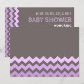 Purple Grey Chevron Invitations Personnalisées De  (Devant / Derrière)