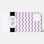Purple & Grey Chevron Monogram iPad 2/3/4 Coque (Verso (horizontal))