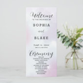 Purple Grey et blanc Programme de mariage moderne (Debout devant)