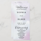 Purple Grey et blanc Programme de mariage moderne (Devant / Derrière)