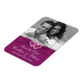 Purple, Grey Hearts Save the Date Photo Magnet (Côté Gauche)