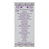Purple, Grey Love Hearts Programme de mariage (Dos)