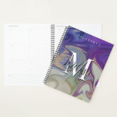 Purple Grey Or Monogramme moderne Abstrait Planifi (Devant avec enveloppe)