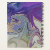 Purple Grey Or Monogramme moderne Abstrait Planifi (Dos)