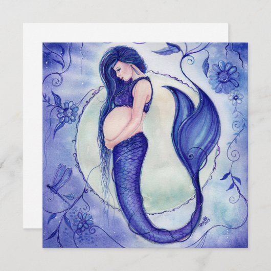 Purple Grossesse Bébé Invitations de douche par Re (Devant / Derrière)