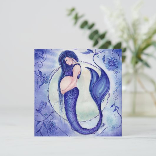 Purple Grossesse Bébé Invitations de douche par Re (Debout devant)