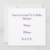 Purple Grossesse Bébé Invitations de douche par Re (Dos)