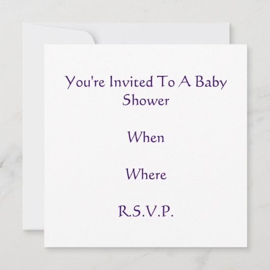 Purple Grossesse Bébé Invitations de douche par Re (Dos)
