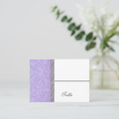 Purple Grunge Damask Carte Place - Mariage (Debout devant)