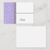 Purple Grunge Damask Carte Place - Mariage (Devant / Derrière)