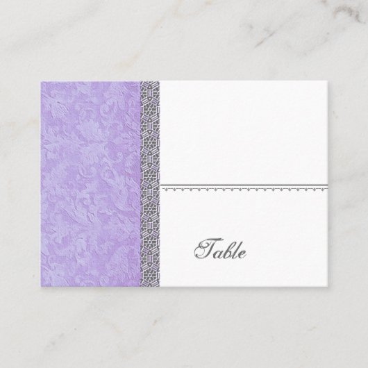 Purple Grunge Damask Carte Place - Mariage (Devant)