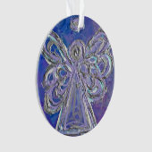 Purple Guardian Angel Cadeau Ornement de vacances (devant)