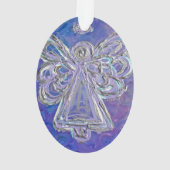 Purple Guardian Angel Cadeau Ornement de vacances (dos)