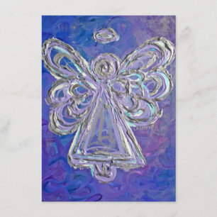 Purple Guardian Angel Invitations personnalisés ou