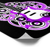 Purple Guitar Rock Star Sweet 16 Banner Poster (Coin)