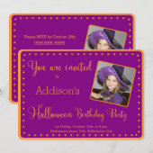 Purple Halloween Anniversaire Invitations photo (Devant / Derrière)