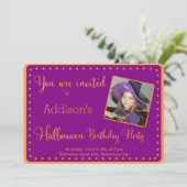 Purple Halloween Anniversaire Invitations photo (Debout devant)