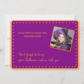 Purple Halloween Anniversaire Invitations photo (Dos)